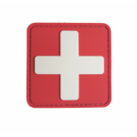 Шеврон Крест медика 5 см, красный с белым PVC